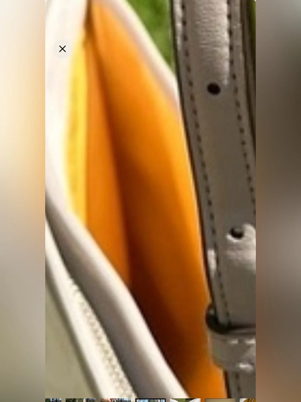 Coach Varsity Stripe Crossbody Bag F38402 Cream Orange Yellow Swingpack 2018 GUC - Picture 9 of 13